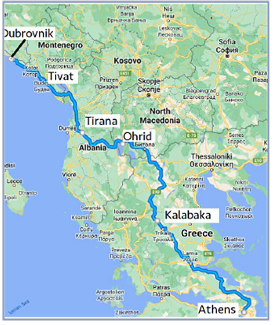 Athens to Dubrovnik