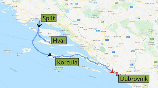 Split Hvar Korcula Dubrovnik Catamaran